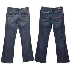 2 Pairs American Eagle Favorite Boyfriend Jeans Womens 6 Low Rise Blue Stretch